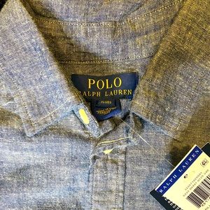 Polo - Long Sleeve Blue Button Up Shirt